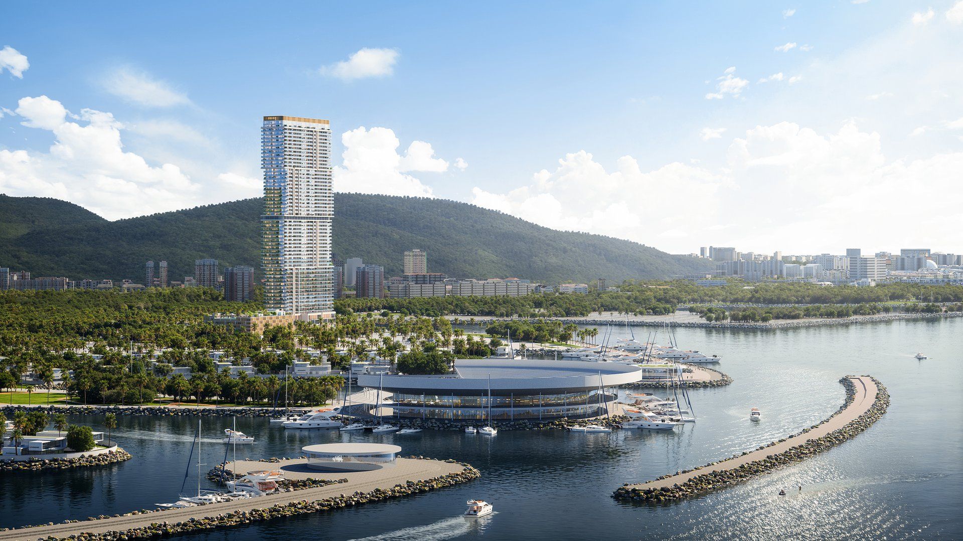 Marina and mountains