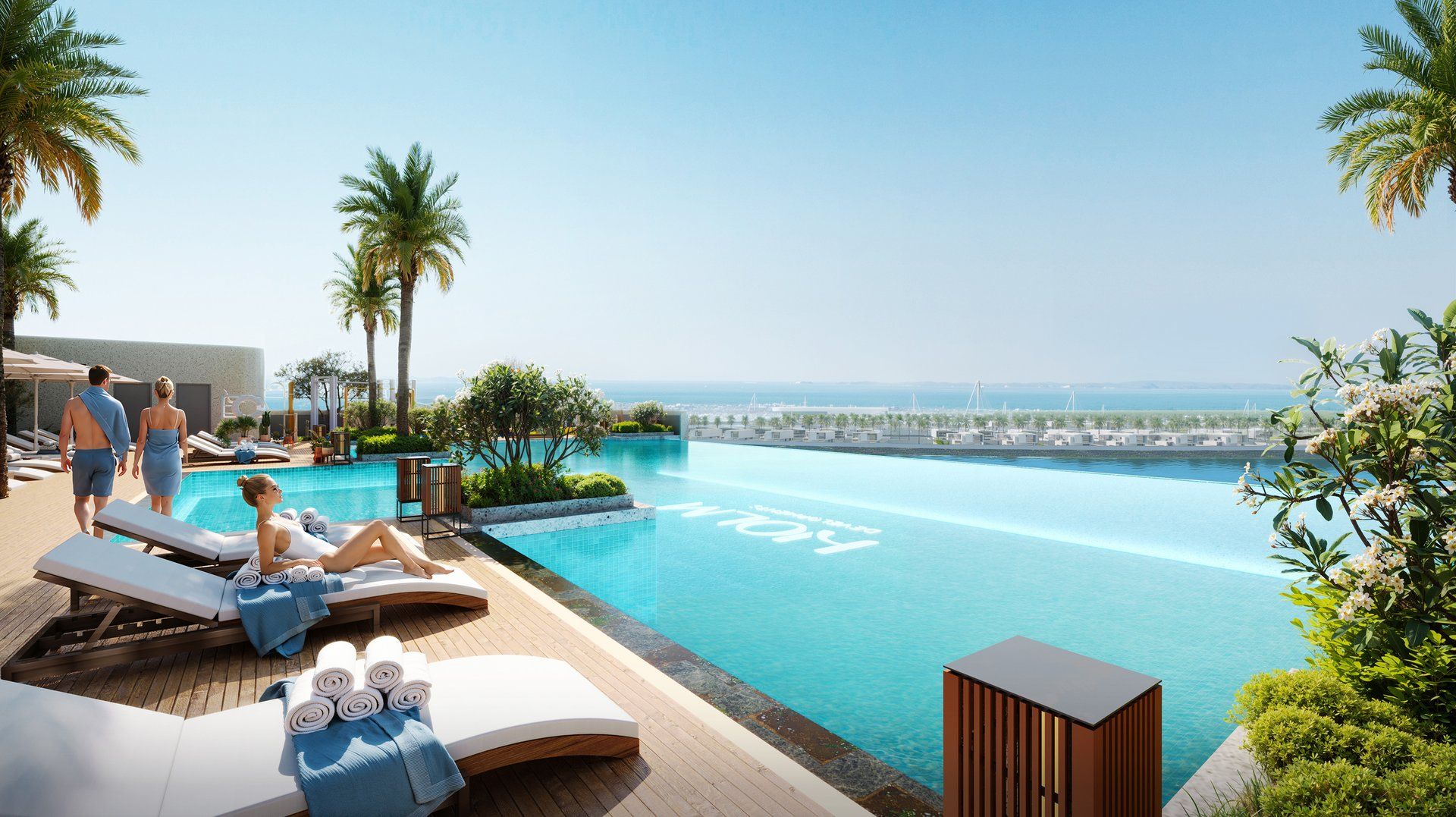 Pool with a sea view